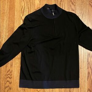 Theory wool Black and Navy Zip-Up Sweater